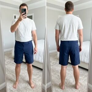 Vineyard Vines Mens 35 On-The-Go OTG Performance Shorts Navy Blue Stretch 9"